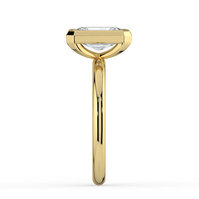 Emerald Bezel Set Solitaire Ring