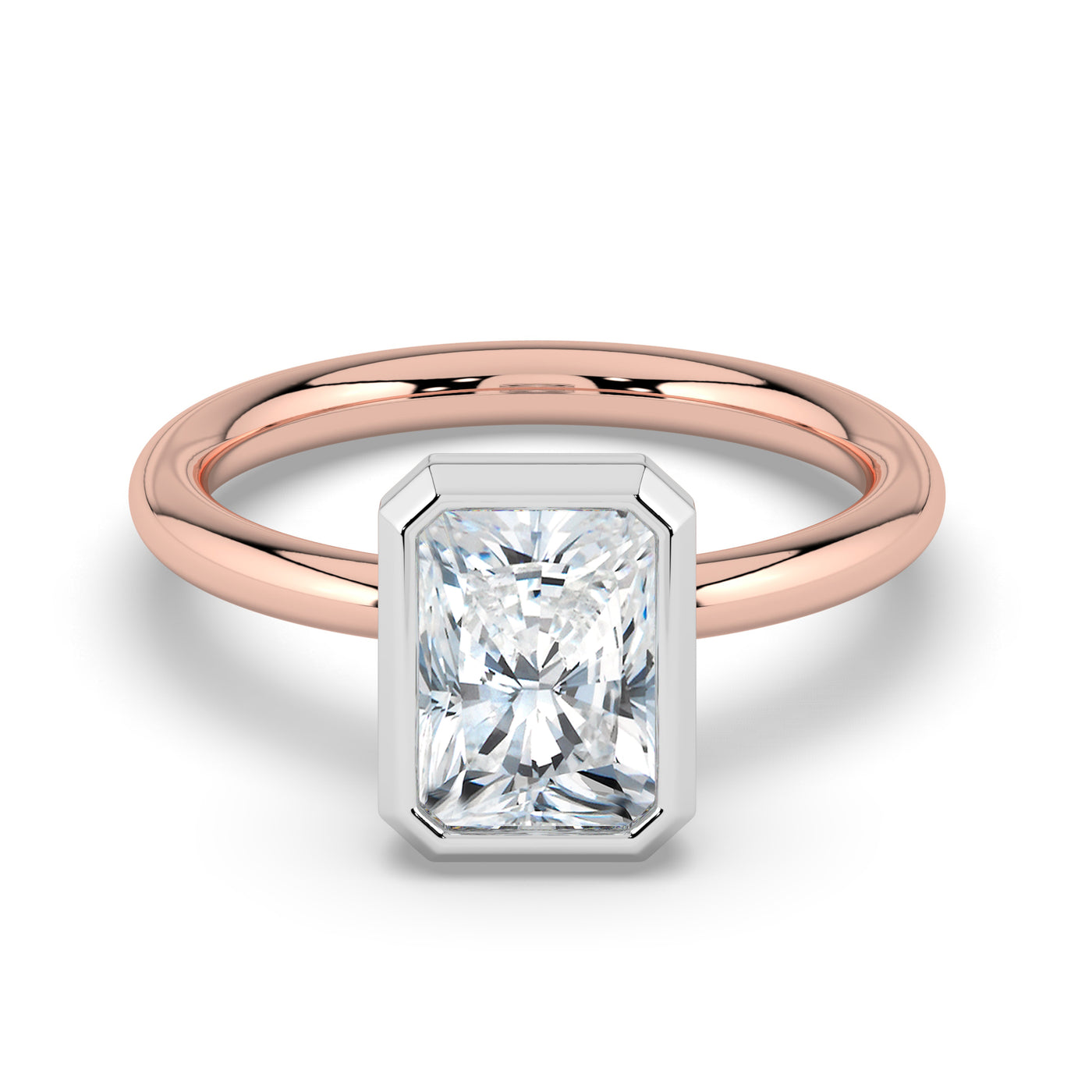 Emerald Bezel Set Solitaire Ring