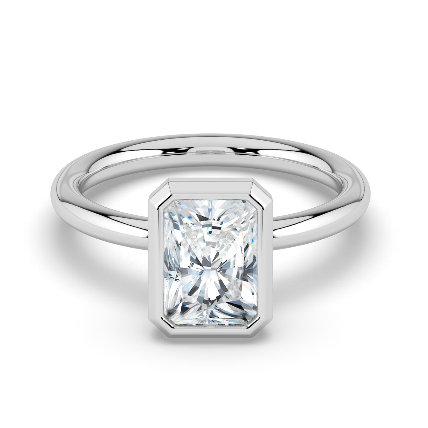 Emerald Bezel Set Solitaire Ring