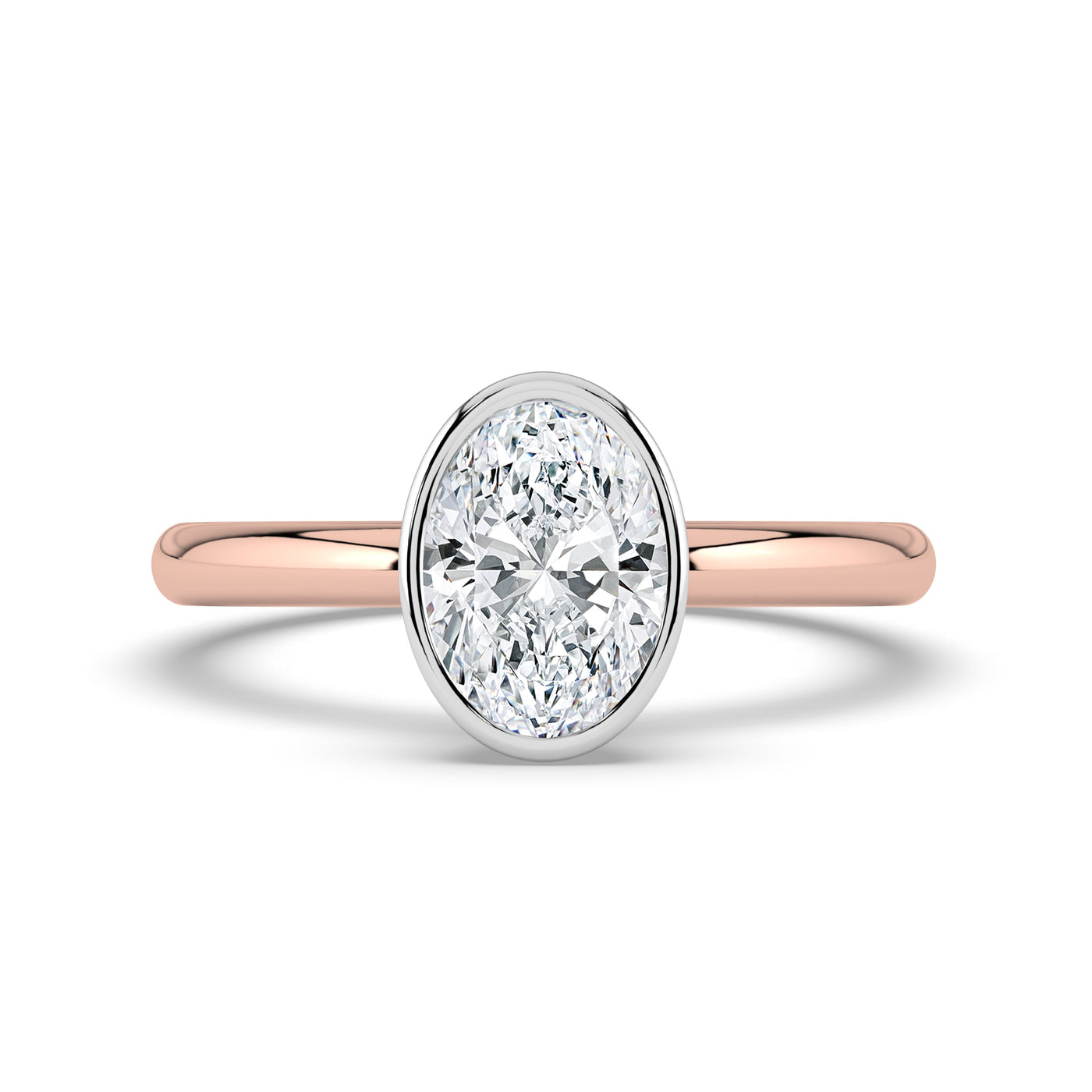 Oval Bezel Set Solitaire Ring
