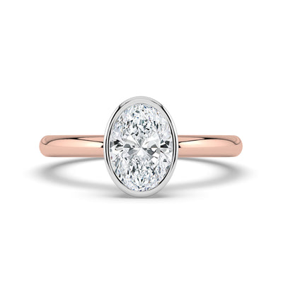 Oval Bezel Set Solitaire Ring