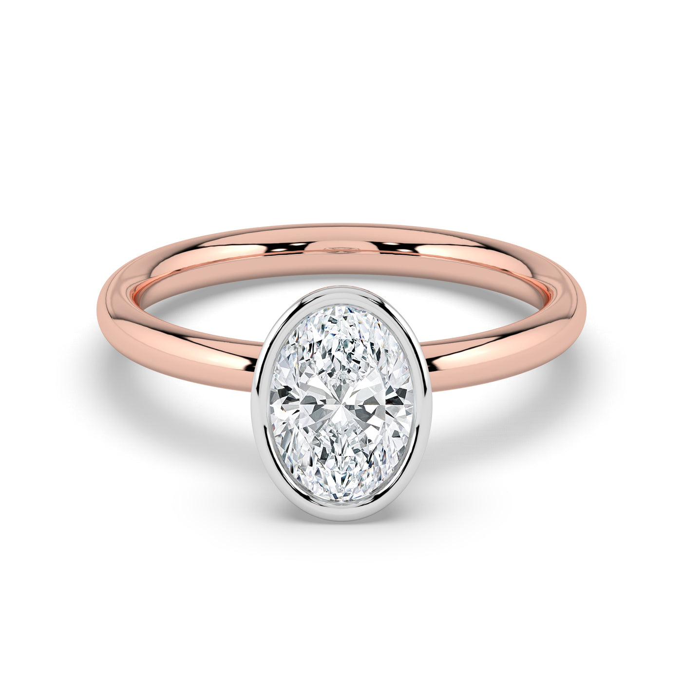Oval Bezel Set Solitaire Ring