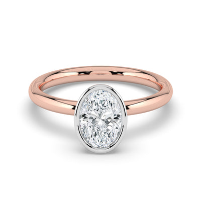 Oval Bezel Set Solitaire Ring