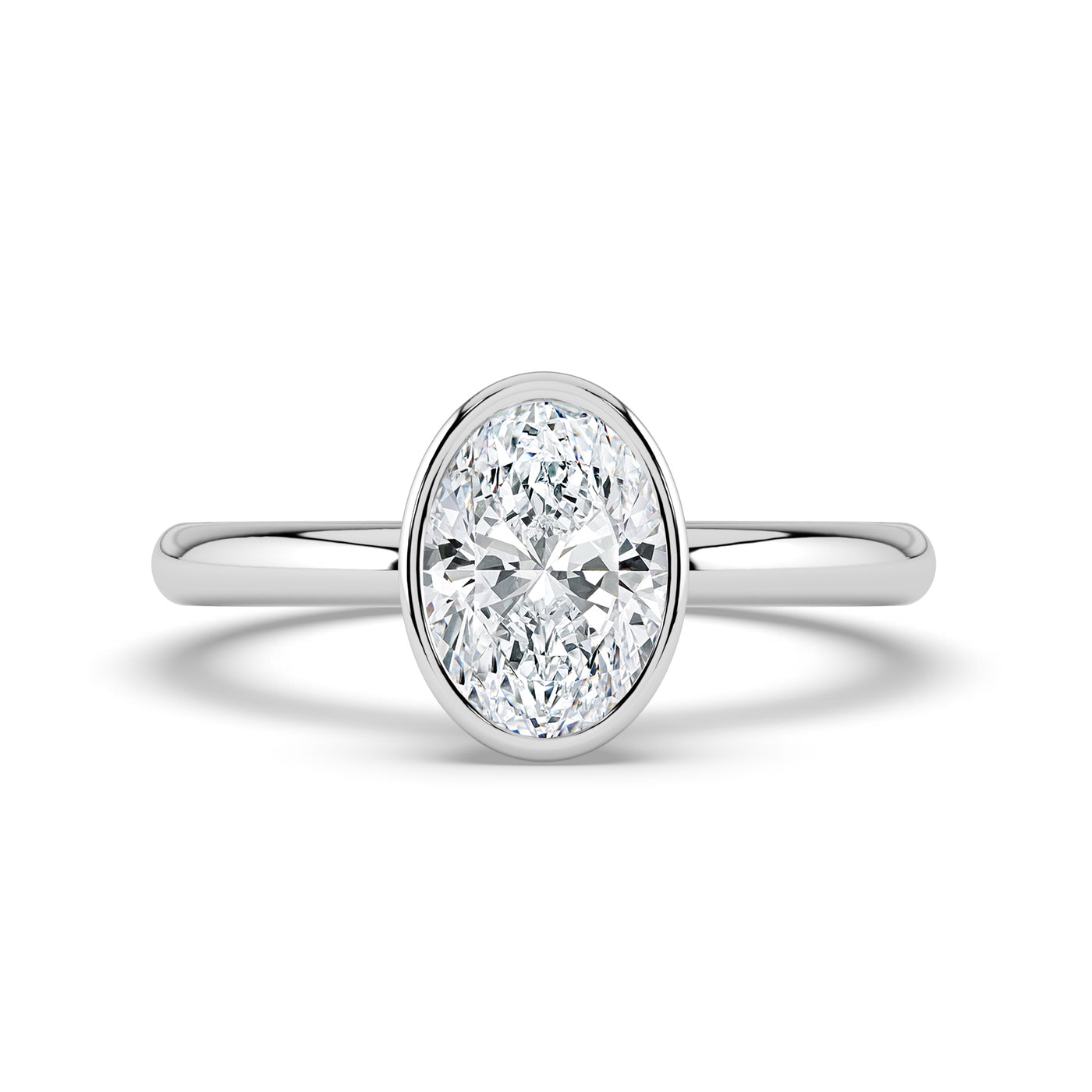 Oval Bezel Set Solitaire Ring