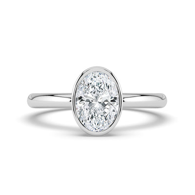 Oval Bezel Set Solitaire Ring