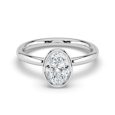 Oval Bezel Set Solitaire Ring