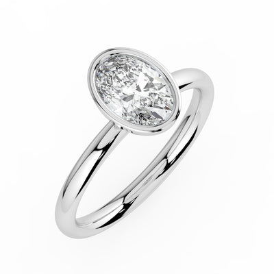 Oval Bezel Set Solitaire Ring