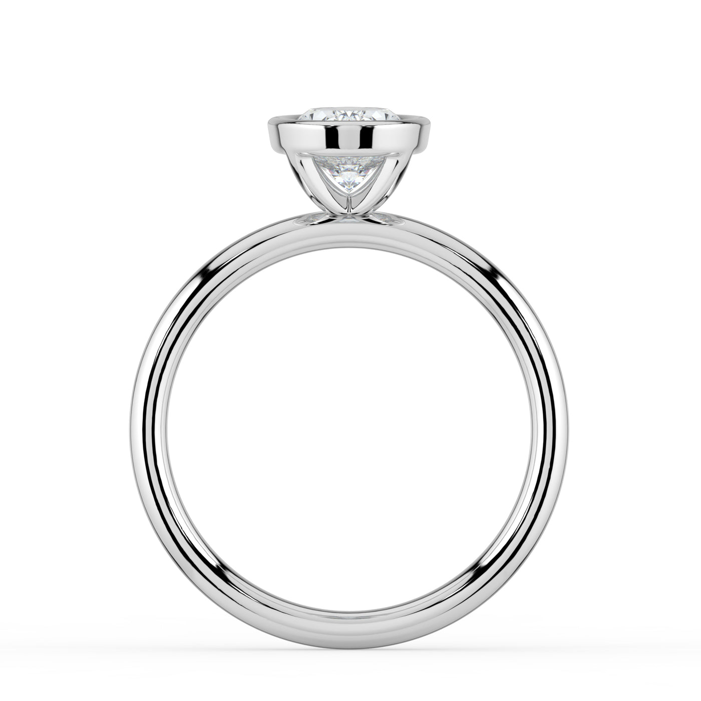 Oval Bezel Set Solitaire Ring