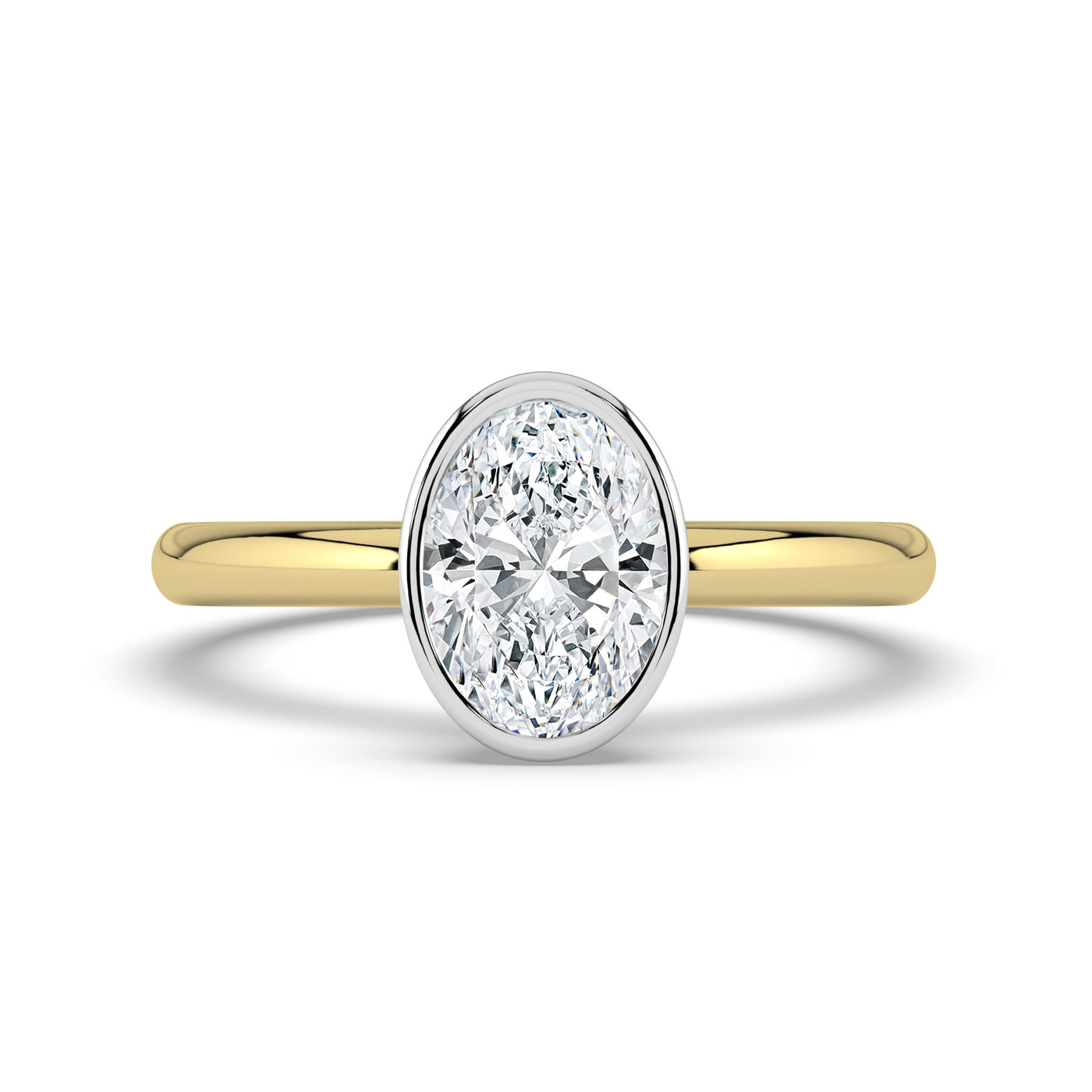 Oval Bezel Set Solitaire Ring