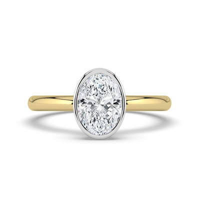 Oval Bezel Set Solitaire Ring