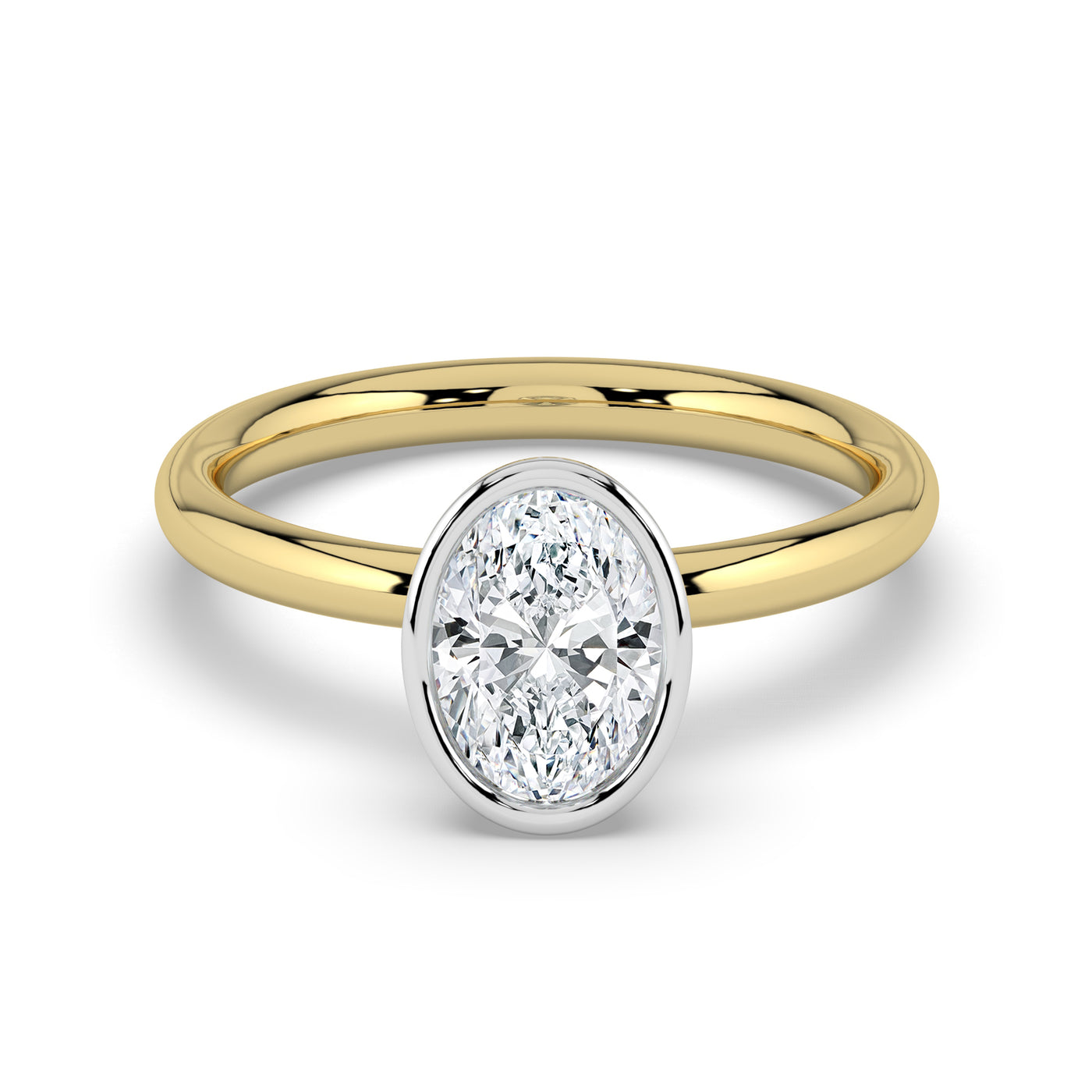 Oval Bezel Set Solitaire Ring