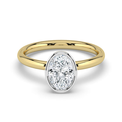 Oval Bezel Set Solitaire Ring