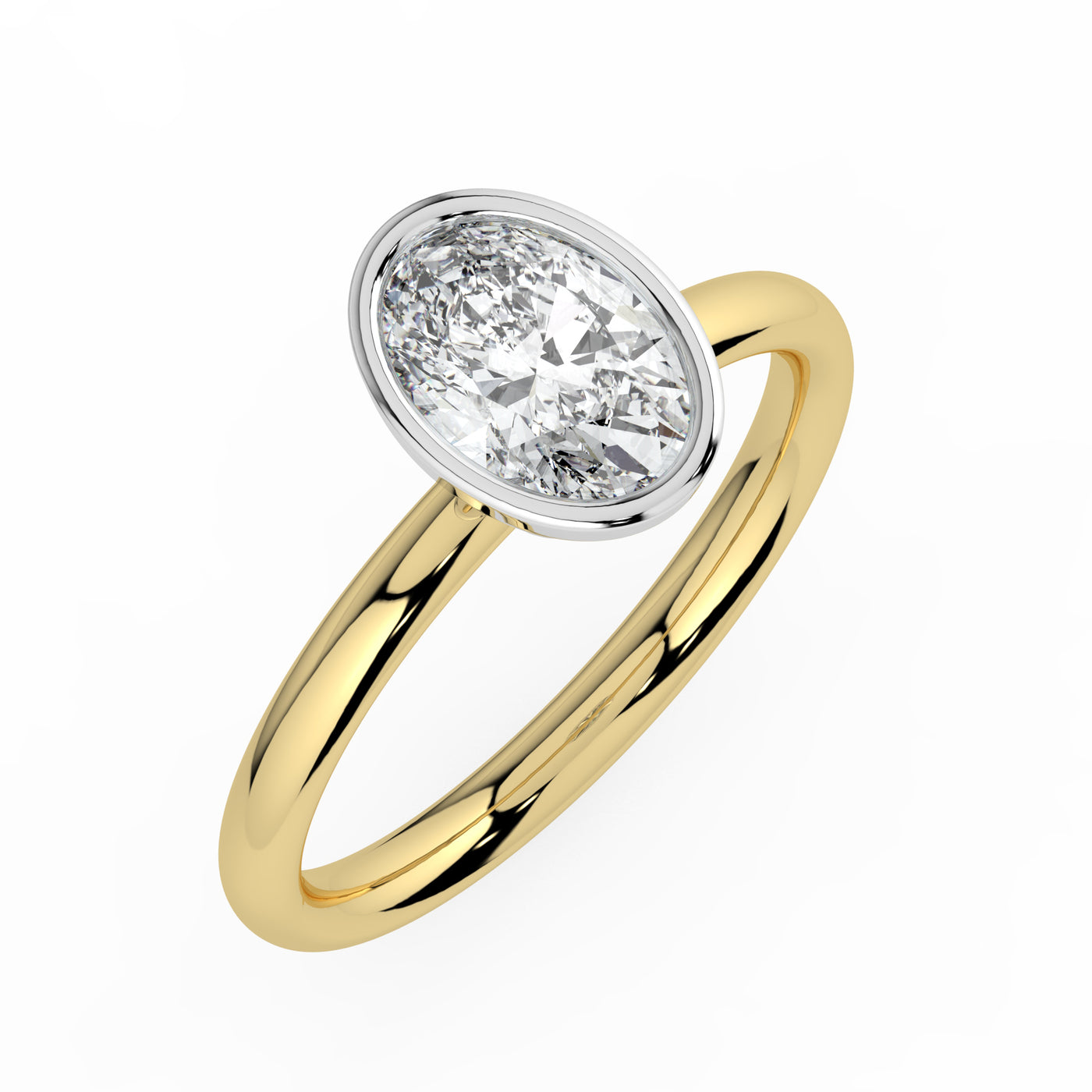 Oval Bezel Set Solitaire Ring