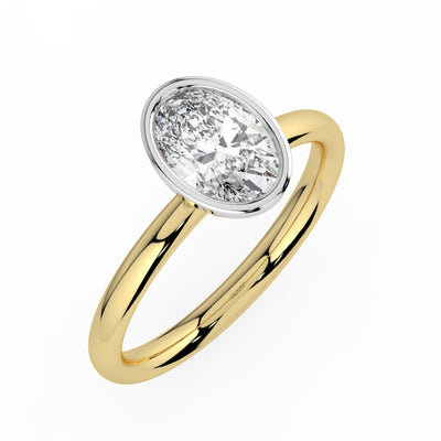 Oval Bezel Set Solitaire Ring