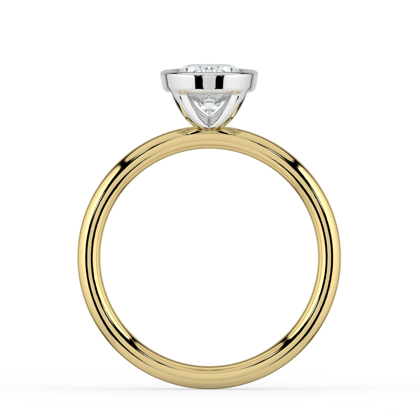 Oval Bezel Set Solitaire Ring