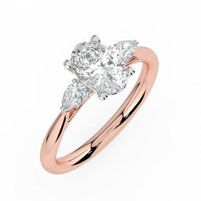 Oval with Pear Shoulders Ring