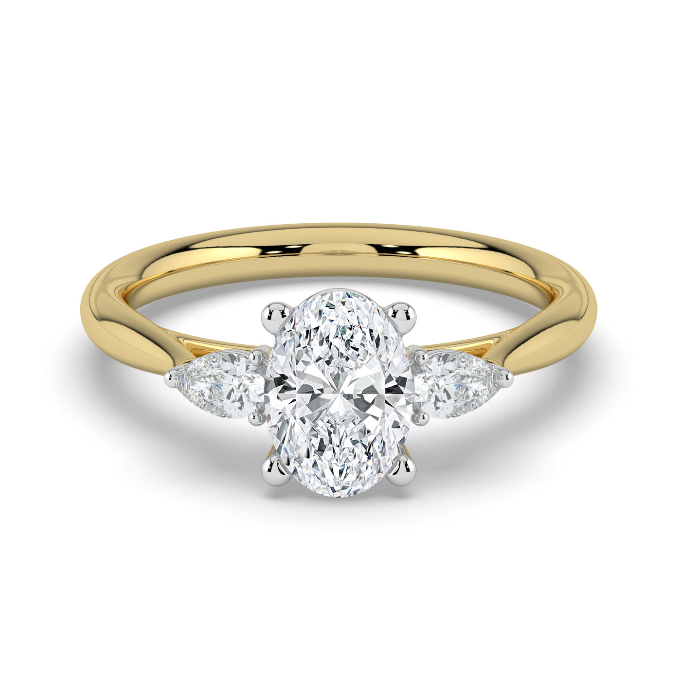Oval with Pear Shoulders Ring