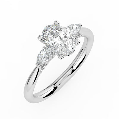 Oval with Pear Shoulders Ring