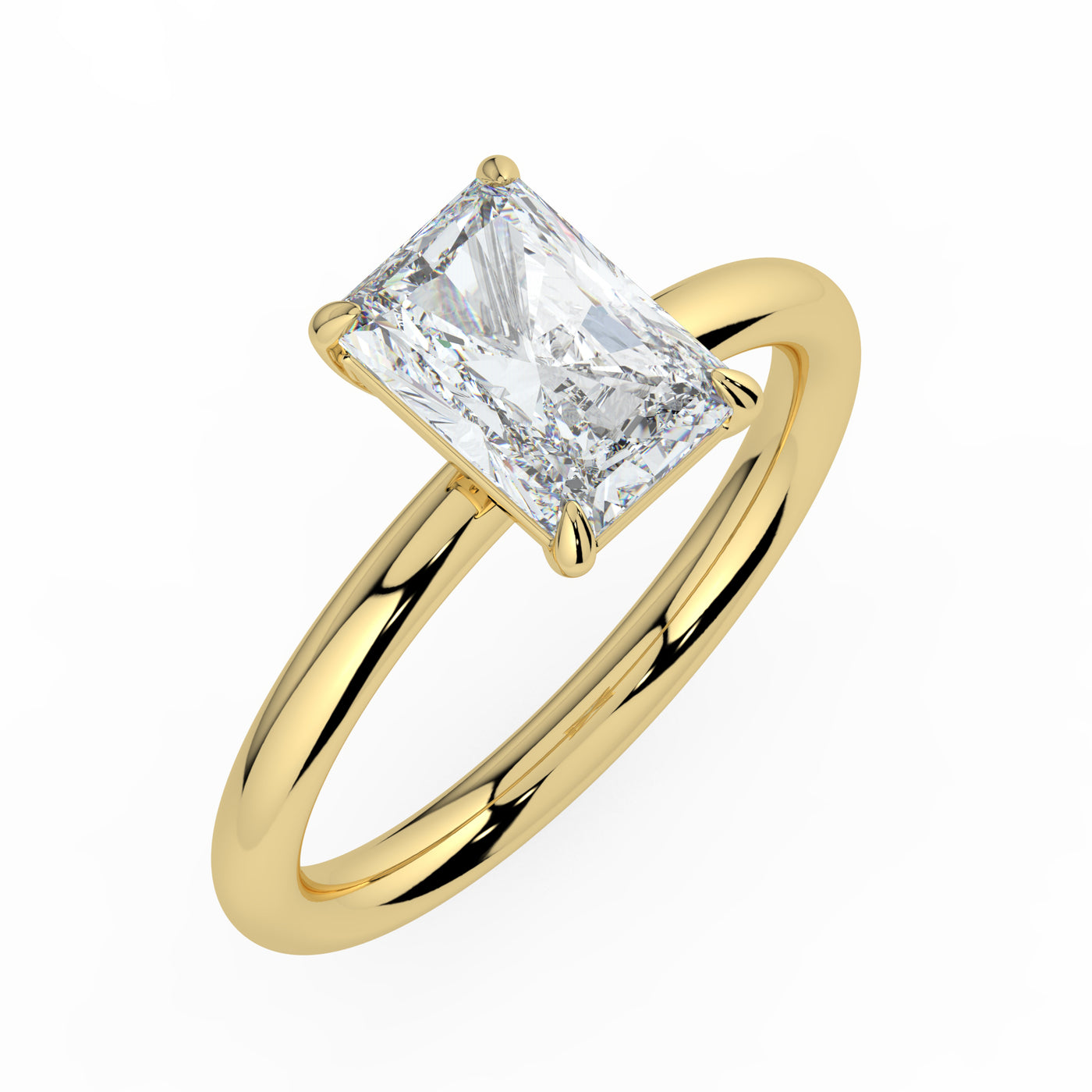 Emerald Solitaire Diamond Ring