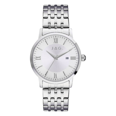 Jag Banks Silver Stainless Steel 42mm Watch