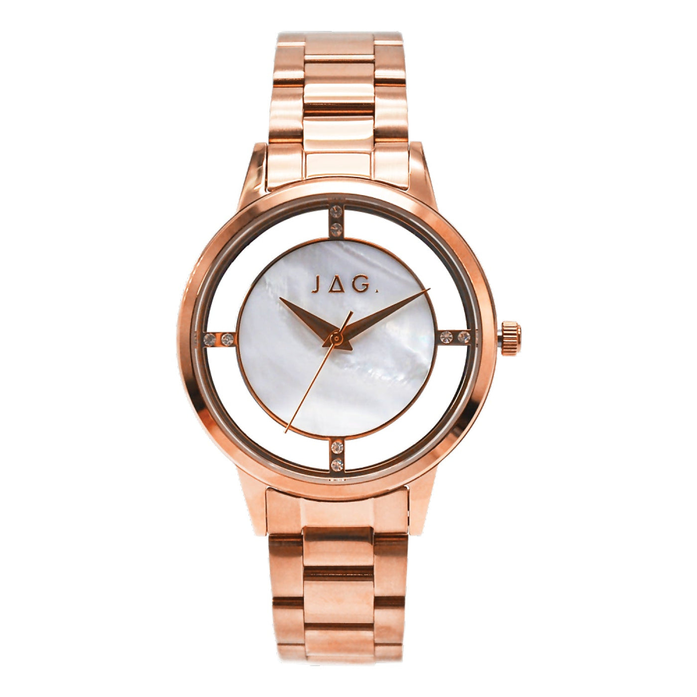 Jag Shelley Rose Gold Mother Of Pearl Dial Stainless Steel 36mm Watch