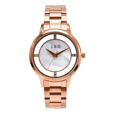 Jag Shelley Rose Gold Mother Of Pearl Dial Stainless Steel 36mm Watch