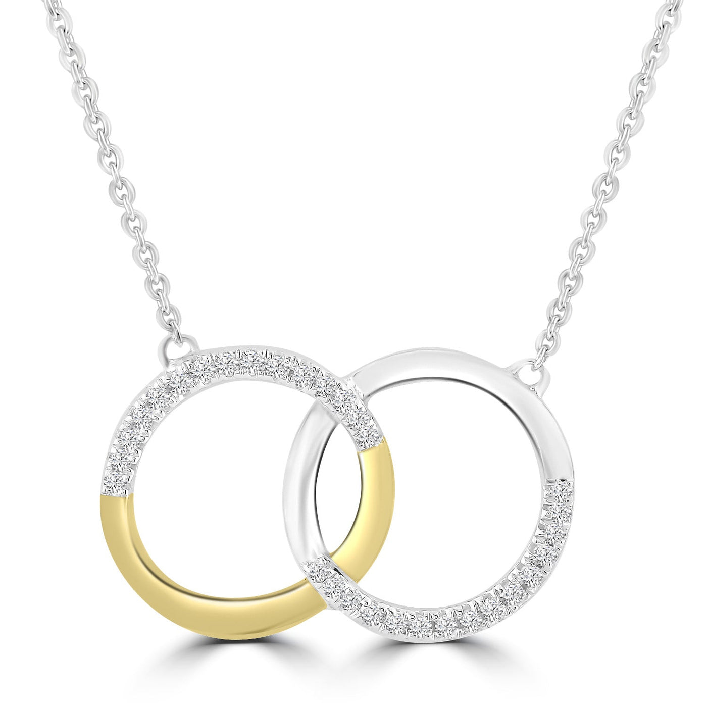 Necklace with 0.10ct Diamonds in 9K Yellow & White Gold – JM Leech ...