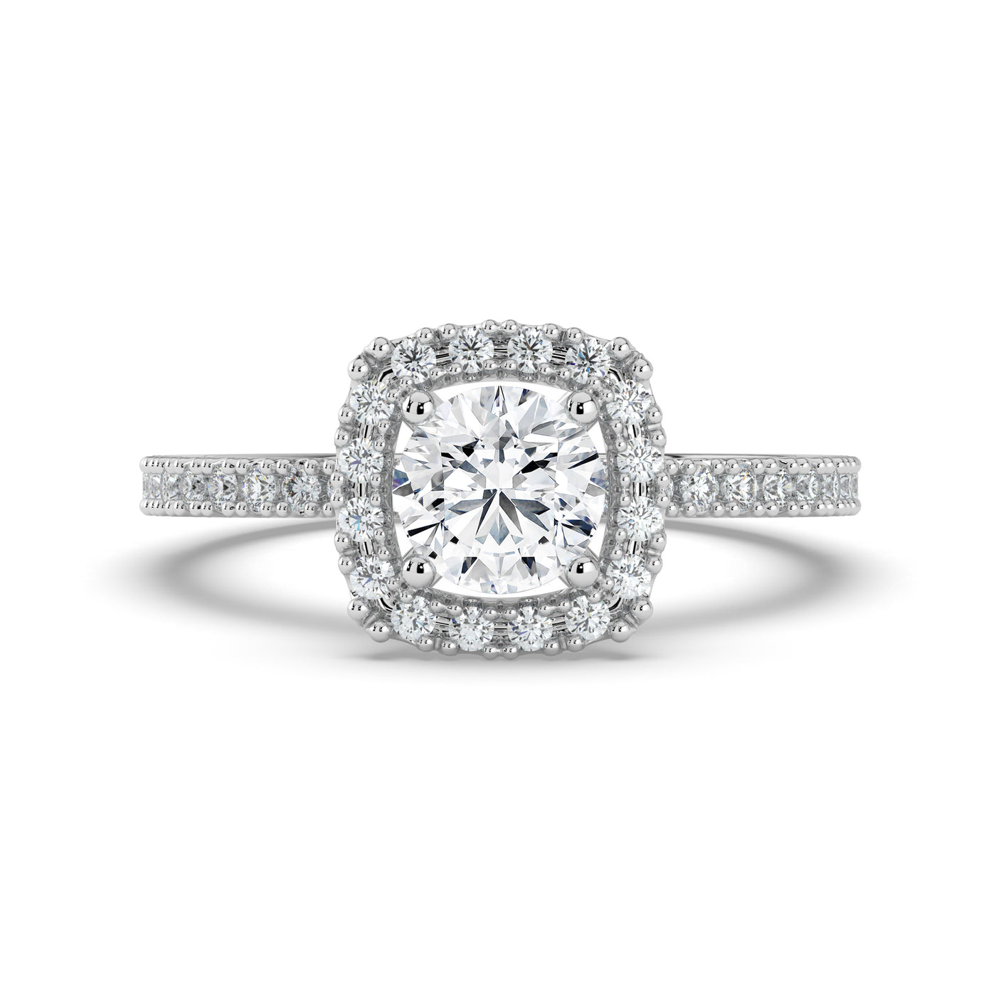 Round Brilliant Halo Ring