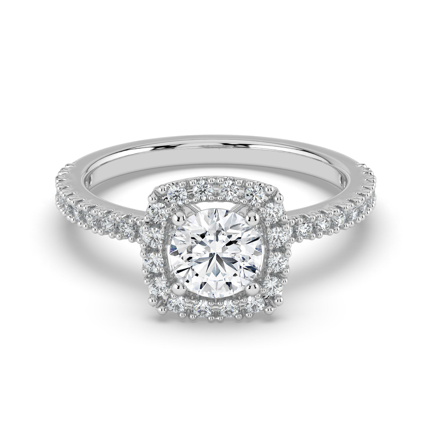 Round Brilliant Halo Ring