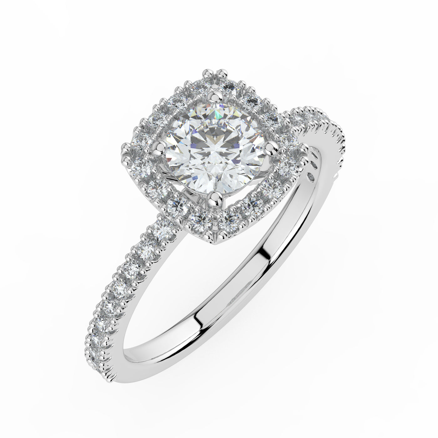 Round Brilliant Halo Ring