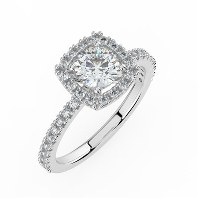 Round Brilliant Halo Ring