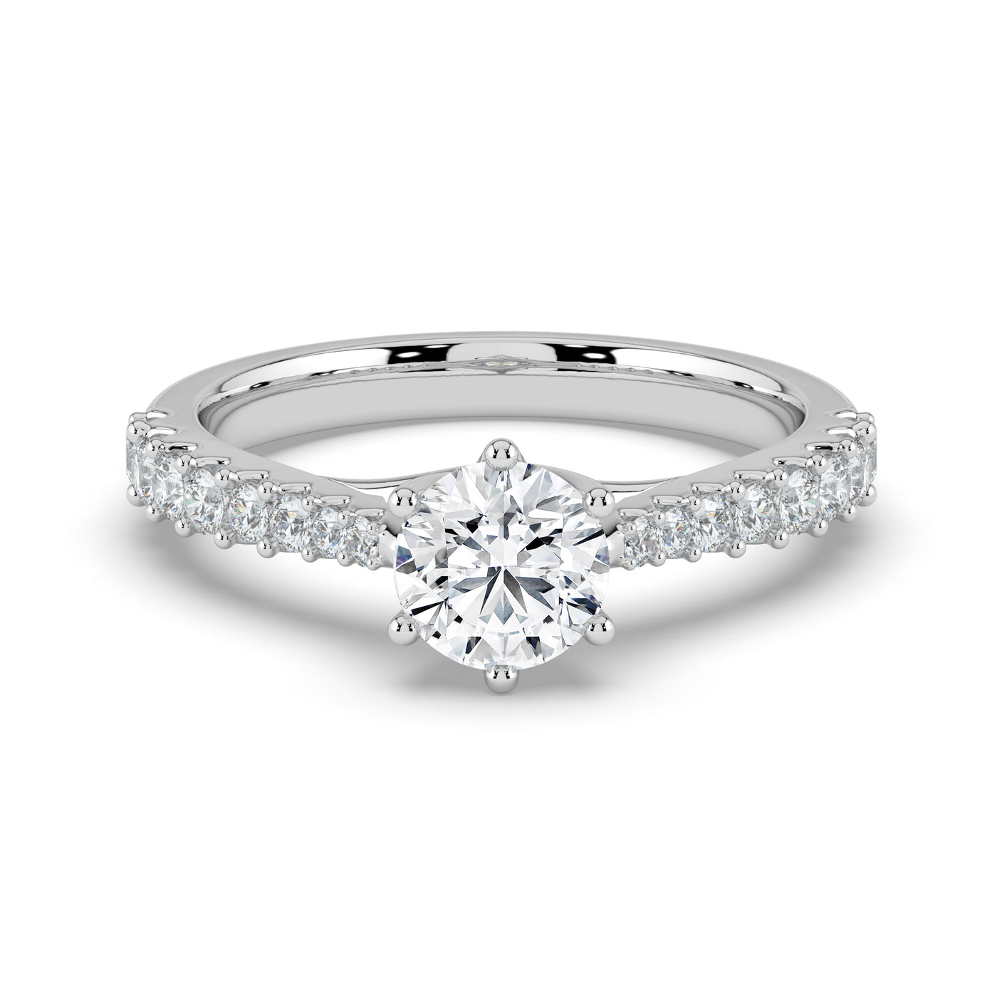 Round Brilliant Graduating Diamond Ring