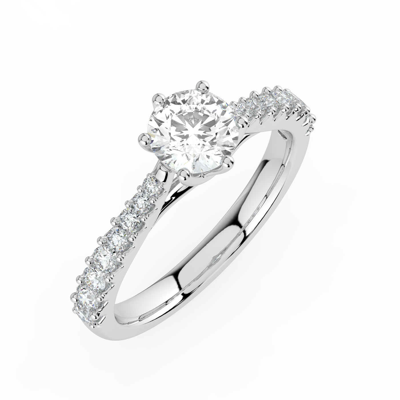 Round Brilliant Graduating Diamond Ring