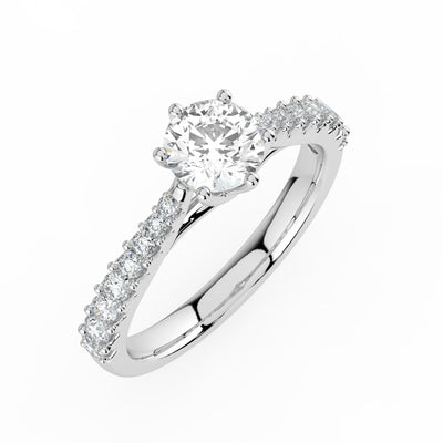 Round Brilliant Graduating Diamond Ring