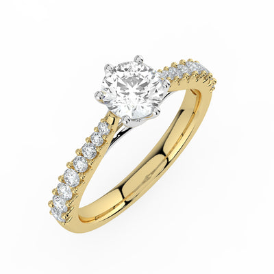 Round Brilliant Graduating Diamond Ring