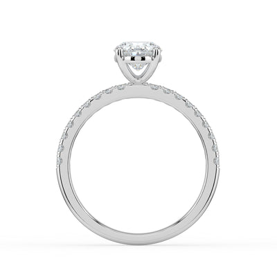 Oval and Diamond Shoulders Ring