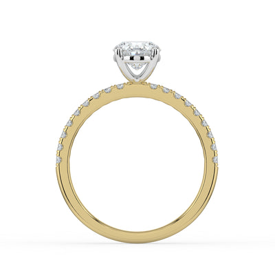 Oval and Diamond Shoulders Ring