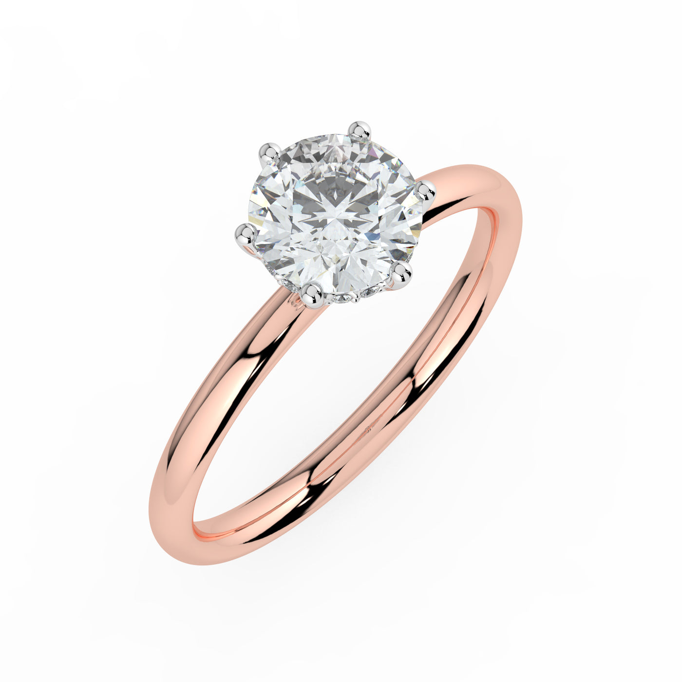Hidden Halo Solitaire Ring