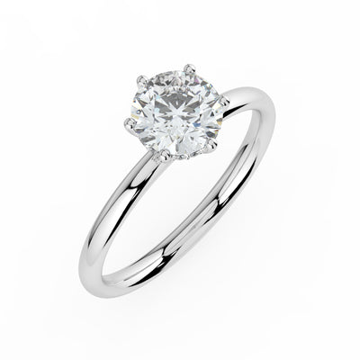 Hidden Halo Solitaire Ring