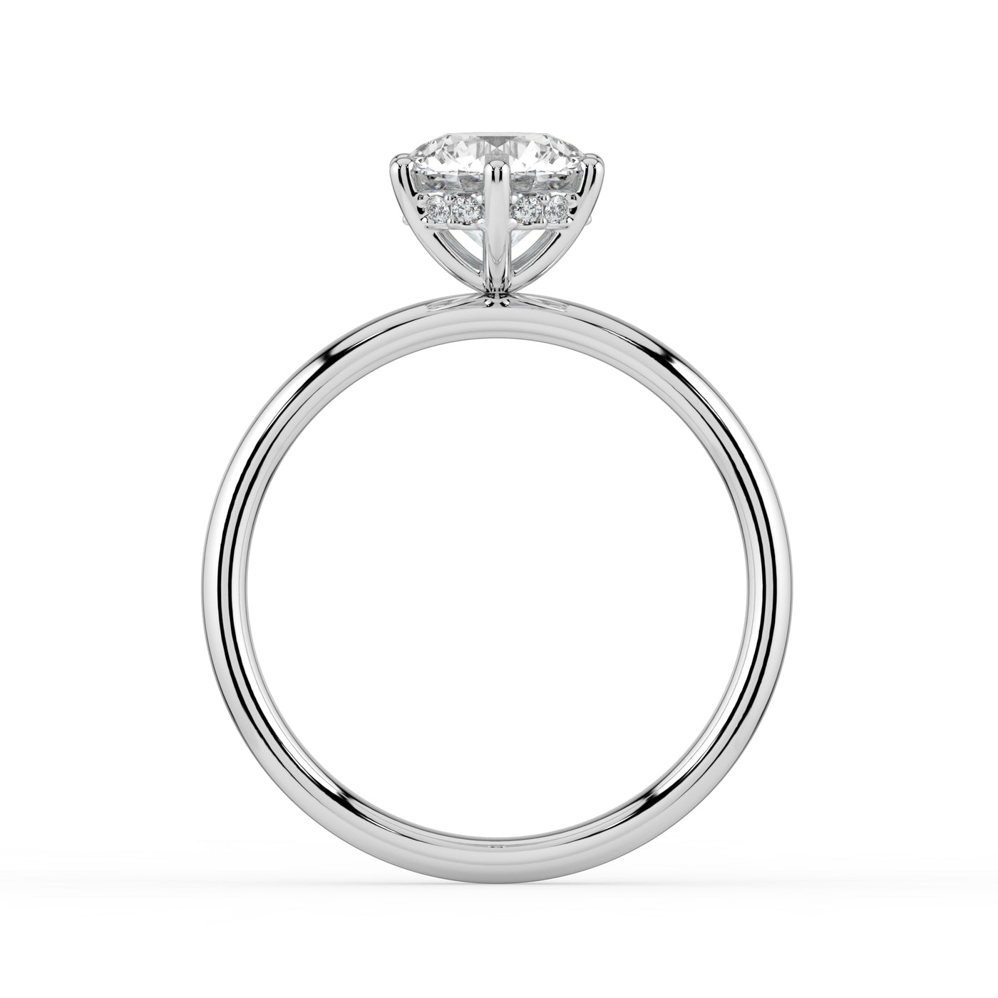 Hidden Halo Solitaire Ring