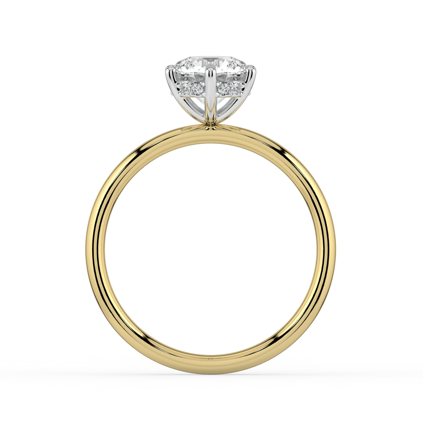 Hidden Halo Solitaire Ring