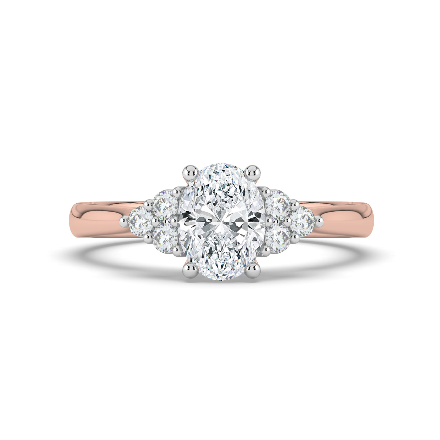 Oval and Cluster Diamond Ring