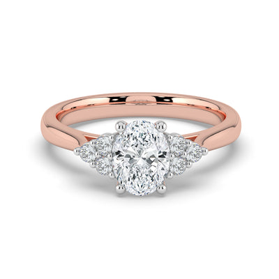 Oval and Cluster Diamond Ring