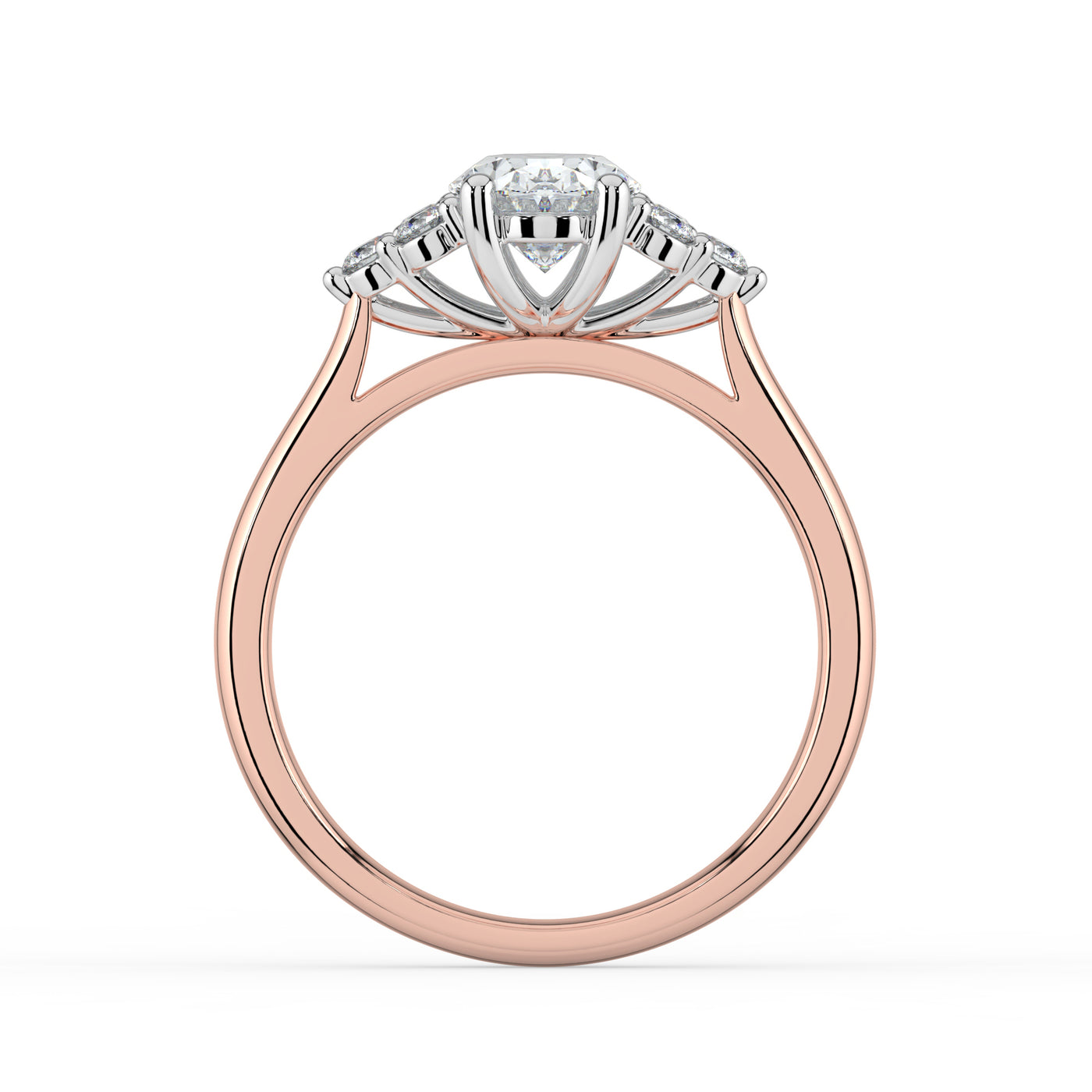 Oval and Cluster Diamond Ring