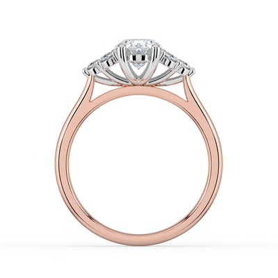 Oval and Cluster Diamond Ring