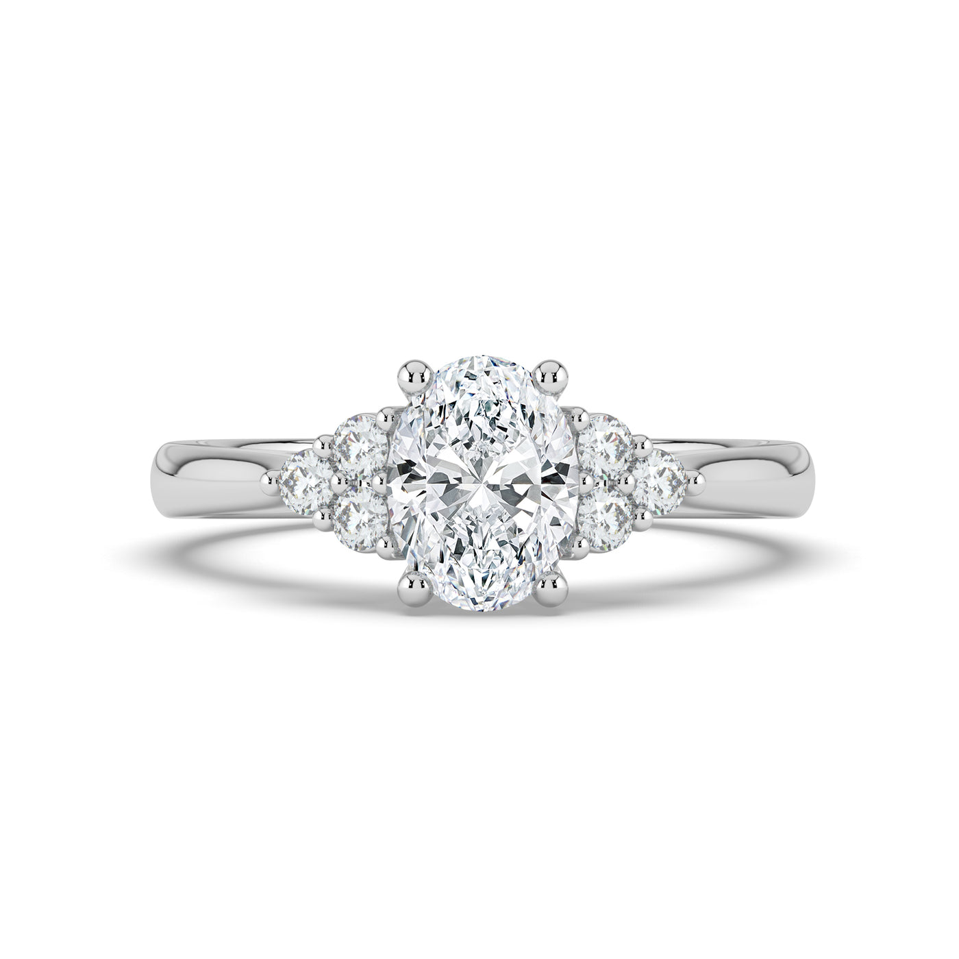 Oval and Cluster Diamond Ring