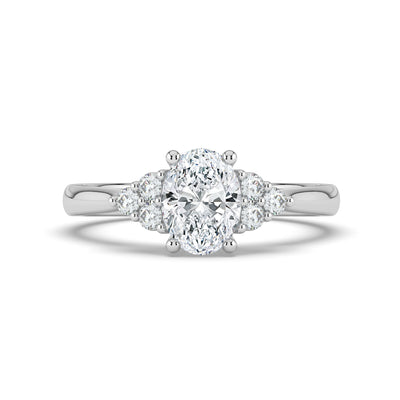 Oval and Cluster Diamond Ring