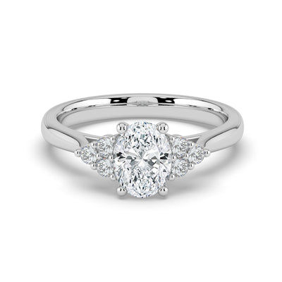 Oval and Cluster Diamond Ring
