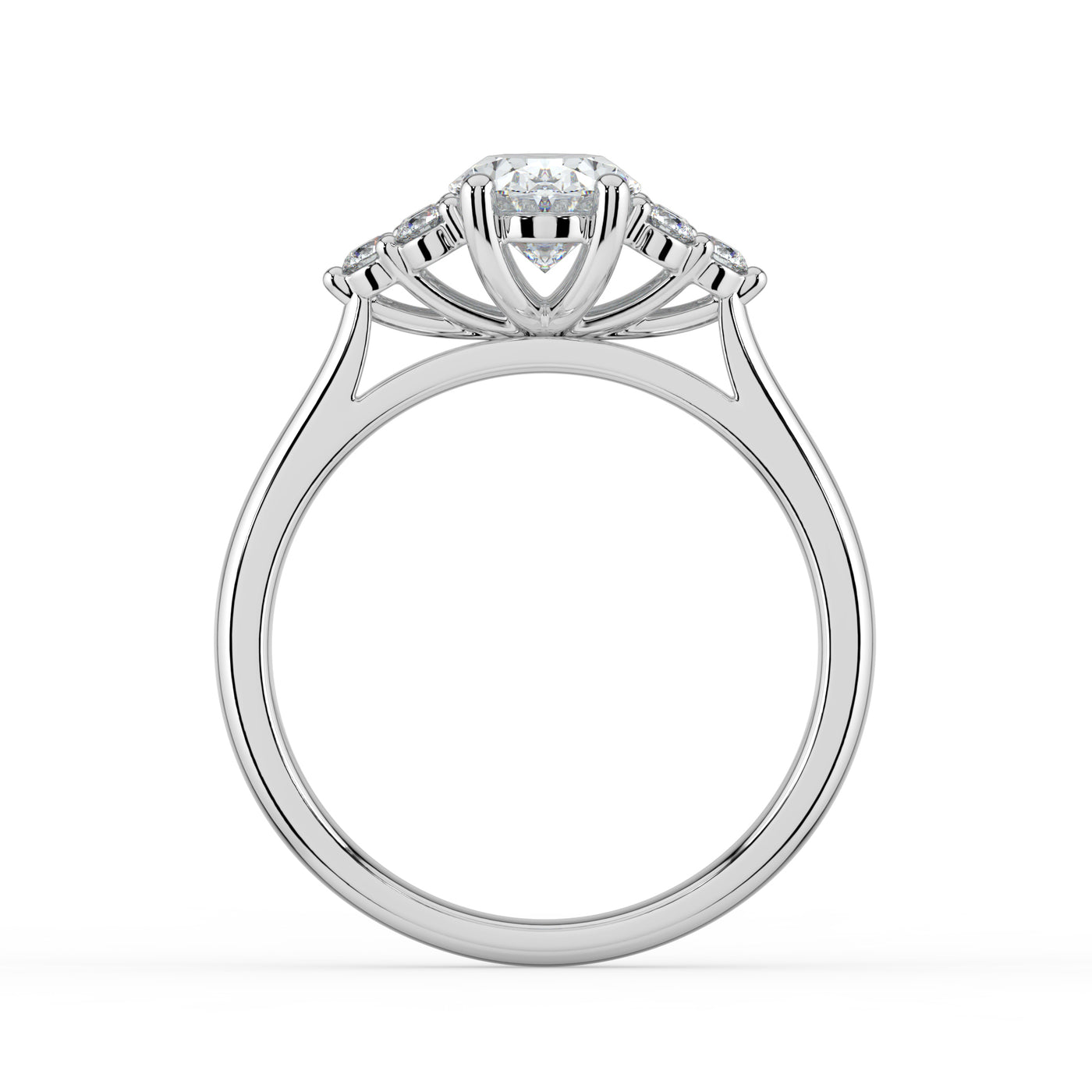 Oval and Cluster Diamond Ring