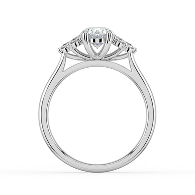 Oval and Cluster Diamond Ring